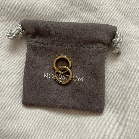 BONY LEVY 14K Gold Textured Huggie Hoop Earrings - Picture 7 of 7